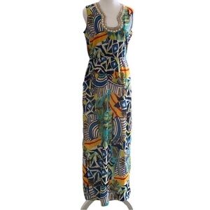 Belle Badgley Mishka 100% cotton calypso beaded long maxi dress size 6